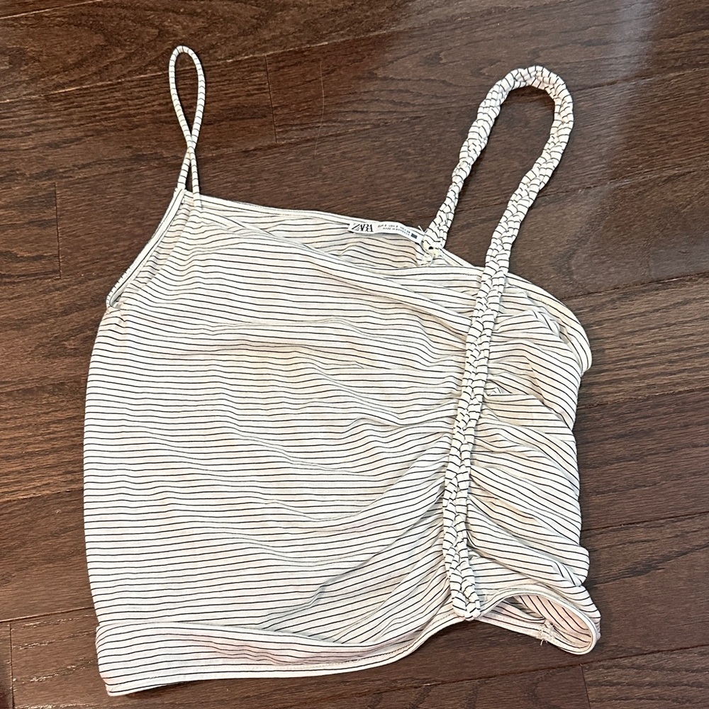 Zara Black and White Striped Camisole